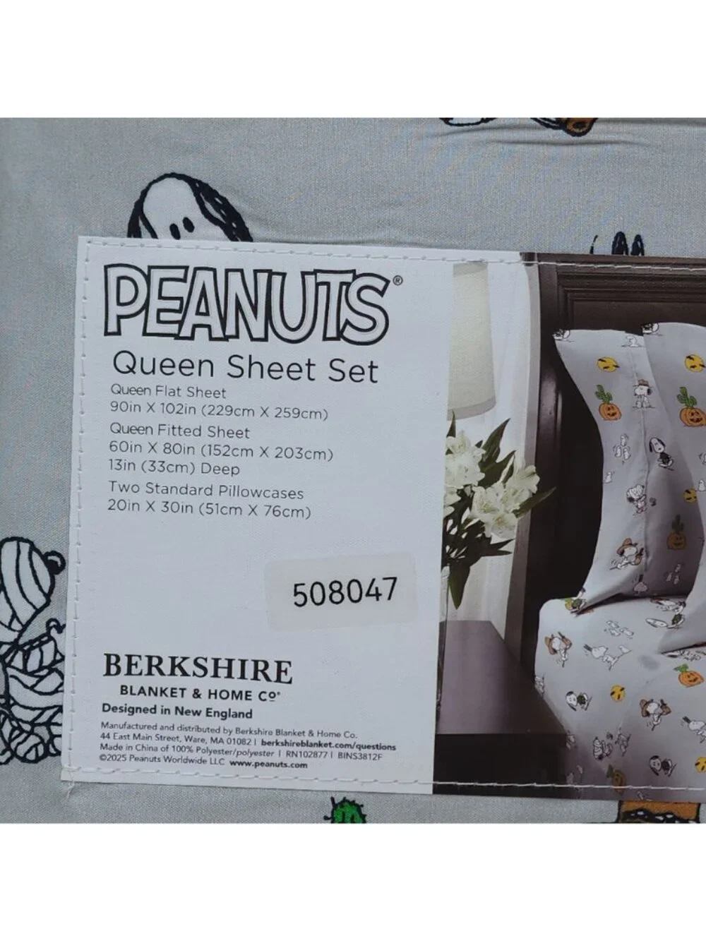 Peanuts Snoopy Fall Western Halloween Queen Sheet Set By Berkshire Light Gray